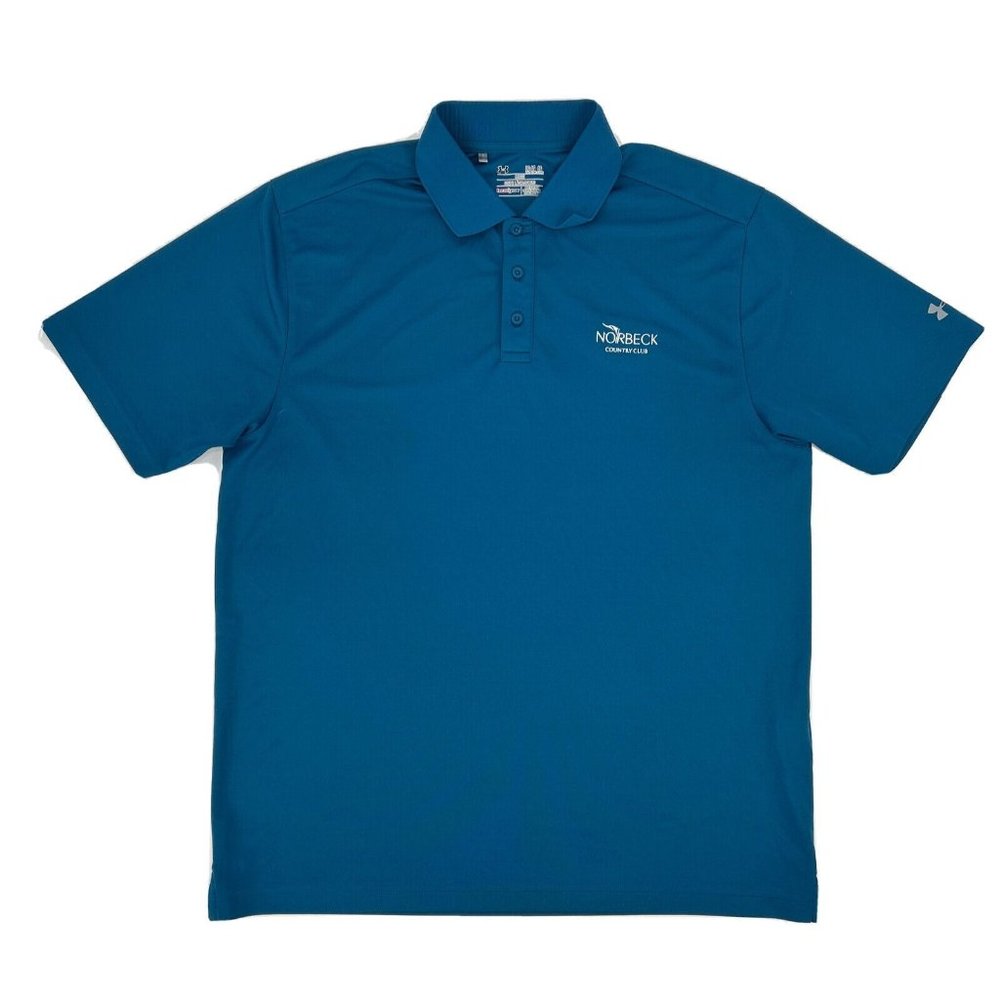 Under Armour Shirt Men's L Blue-Green‎ HeatGear Polo Norbeck Country Club Golf